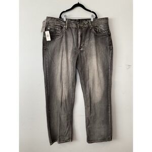 T.K. Axel Black Rock Relaxed Straight Mens Premium Jeans Size 38/32 Bikercore